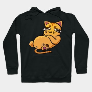 Fat, chonky, well fed funny orange cat Hoodie